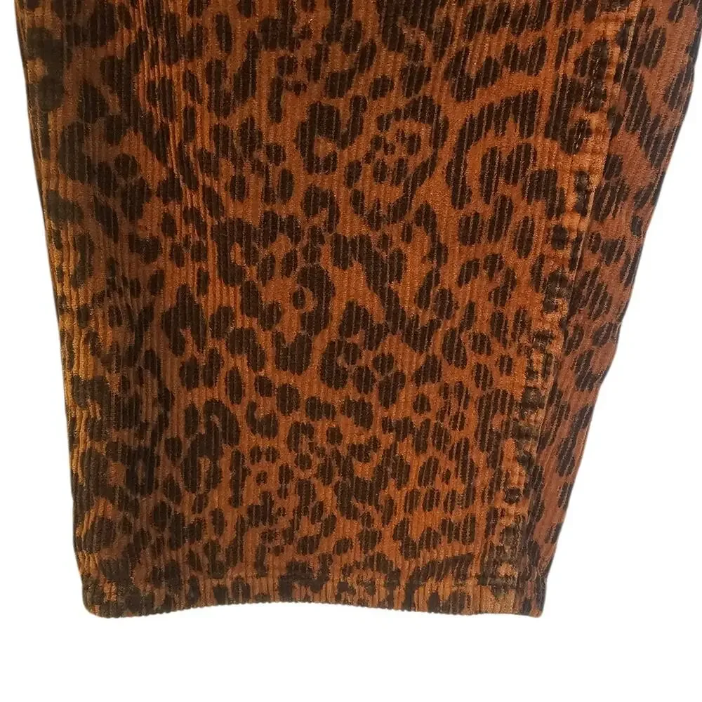 BDG Urban Outfitters Baggy Boyfriend Corduroy Brown Leopard Size 6/W28 Pants